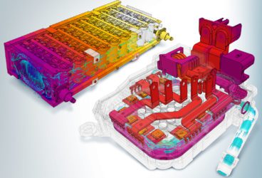Joule heating simulation results in two electronic devices