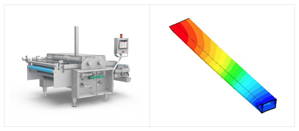 simulation of deformation of cracker knife and cad rendering of roller cutting machine