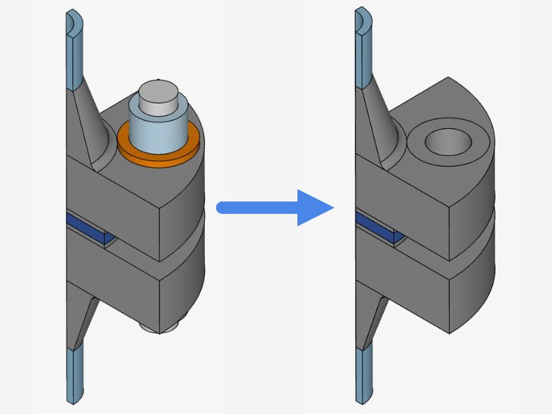 Bolt and nut replaced by virtual bolt ant nut bolt connector
