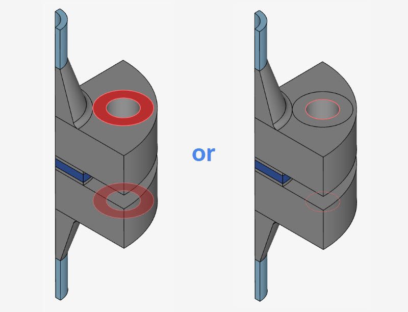 Selection of assigned faces for bolt and nut bolt connectors