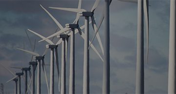 row of wind turbines