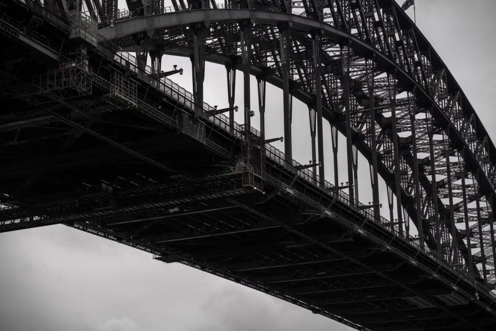 Bridge with trusses