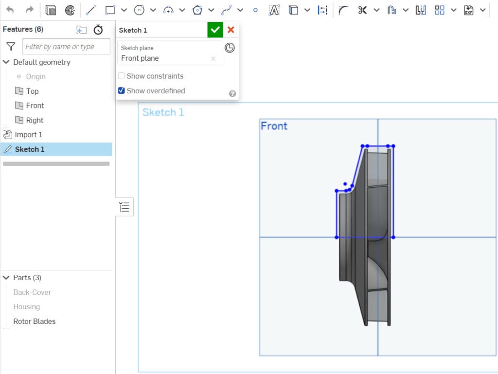 sketch cad rotating part