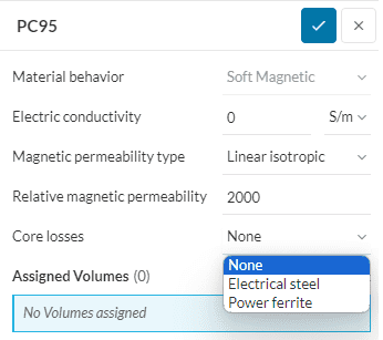 Core losses in Electromagnetics