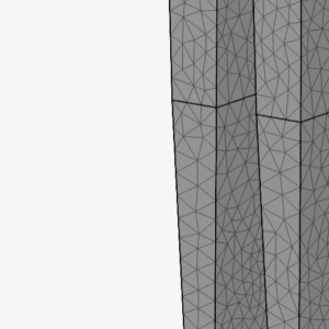 tet mesh with varing cells for the tapering fin