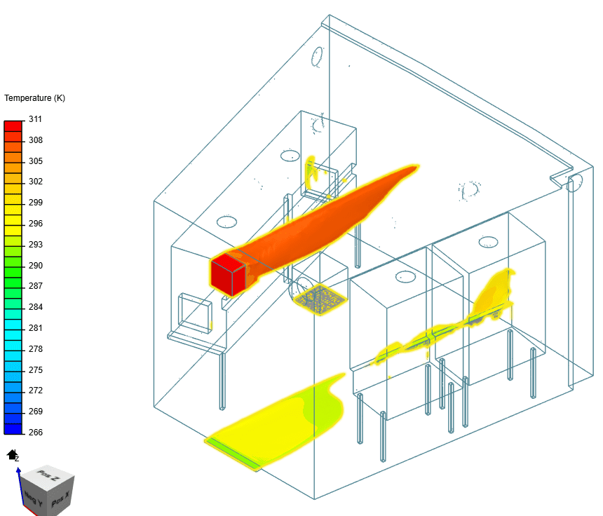 post-processing result of ventilation system fluid flow simulation paris hvac