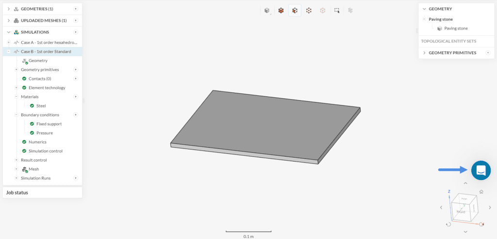 support button workbench simscale