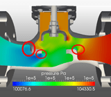 Pressure drop reduction in a valve