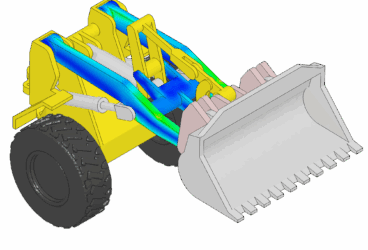 stress results linear static analysis wheel loader arm